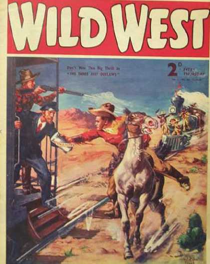 Wild West Weekly 32 - Train - Gun - Horse - Cowboy - Conductor