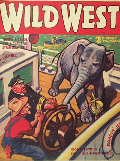 Wild West Weekly 38 - Elephant - Ships Bridge - Captain - Engine Telegraph - Ships Wheel