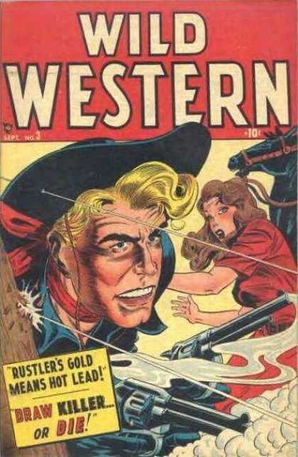 Wild Western 3 - Gun Fire - Black Horse - Woman On Ground - Black Cowboy Hat - Pistols
