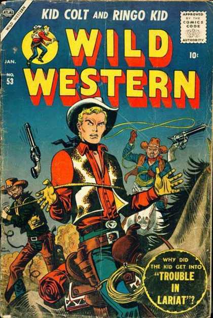 Wild Western 53 - Kid Colt - Ringo Kid - Comics Code - Trouble In Lariat - Cowboy