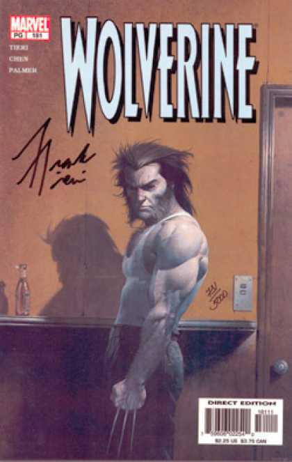 Wolverine 181 - Claws - Orange Wall - Brown Paneling - Bottle - Door Frame - Esad Ribic
