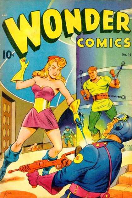 Wonder Comics 16 - Yeloow Glove - Shakle - Blue Suit - Pink Dress - Green Pants