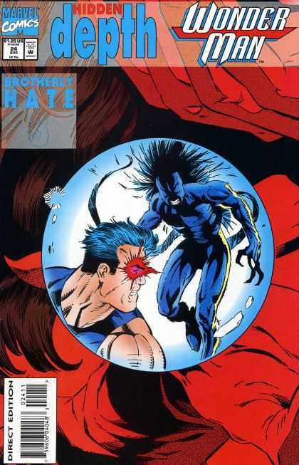 Wonder Man 24 - Marvel Comics - Brotherly Hate - Blue Hair - Hidden Depth - Direct Edition - Terry Austin