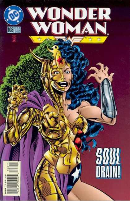 Wonder Woman (1987) 108 - Dc Comics - Soul Drain - 108 - Gold Uniform - Curly Hair - John Byrne