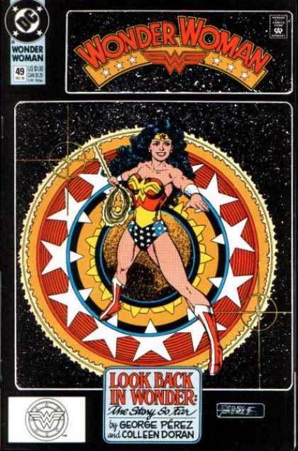 Wonder Woman (1987) 49 - Look Back In Wonder The Story So Far - George Perez - Colleen Doran - Starfield - Circular Shield - George Perez