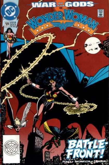 Wonder Woman (1987) 59 - War - Gods - City - Flying - Rope - George Perez