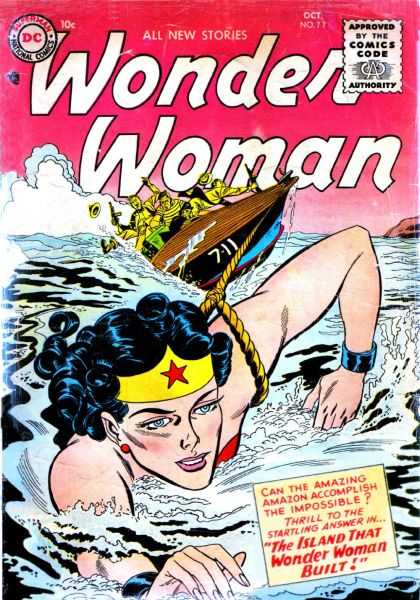 Wonder Woman (1987) 77 - Boat - Swim - Island That Wonder Woman Built - 7-11 - Ocean - Brian Bolland