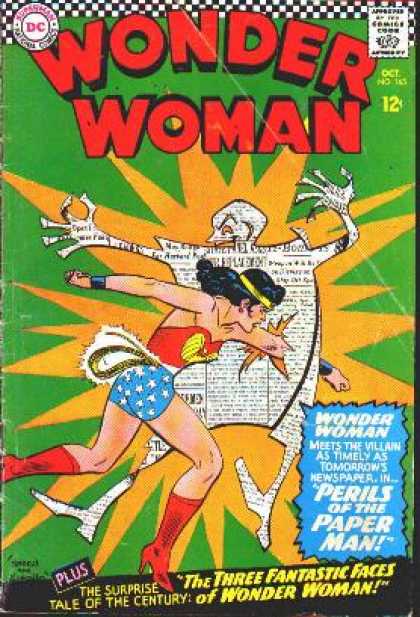 Wonder Woman 165 - Superman - Approved By The Comics Code - Plus - Surprise Tale Of The Century - Paper Man - Ross Andru