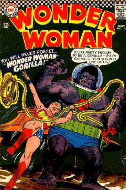 Wonder Woman 170 - Gorilla - Pretty - Bubble Helmet - Red Boots - Hot Pants - Ross Andru