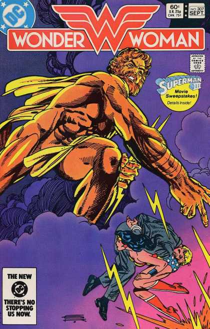 Wonder Woman 307 - Zeus - Superman 3 Sweepstakes - 60 An Issue - Number 307 - Woner Woman Saving A Person