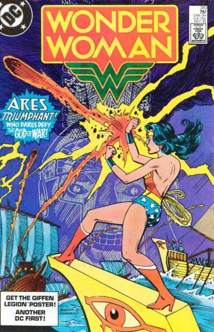 Wonder Woman 310 - Ares - God Of War - Fireball - Boat - Deflect - Dick Giordano