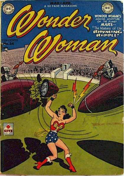 Wonder Woman 34 - Dc Comics - Amazing Adventure On The Plant Mars - Mystery Of The Rhyming Riddle - Bombs - Robots