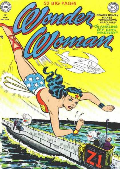 Wonder Woman 43 - Invisible Jet - Diana - Submarine - Bullets - Yellow
