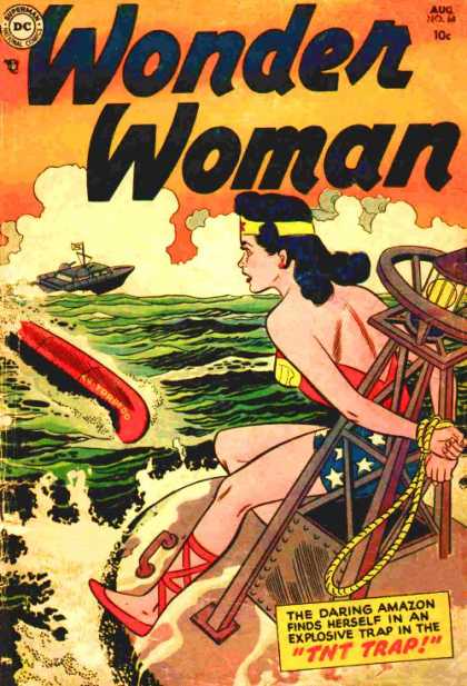 Wonder Woman 68 - Tied Up - Speed Boat - Stuck At Sea - Wonder Woman - Tnt Trap