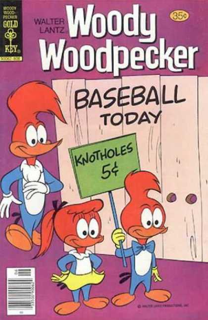 Woody Woodpecker 167 - Baseball Today - Walter Lantz - Knotholes - Woodpecker - Fence
