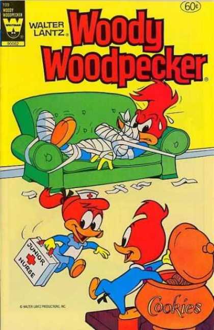 Woody Woodpecker 199 - Kids - Trouble - Bandages - Couch - Walter Lantz
