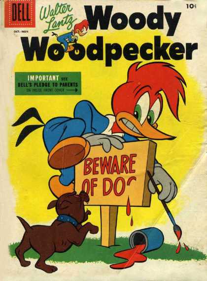 Woody Woodpecker 33 - Walter Lantz - Dell - Beware Of Dog - Paint - Brash