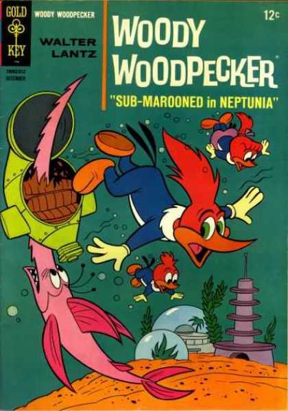 Woody Woodpecker 94 - Bird - Redhead - Beak - Underwater - Fish
