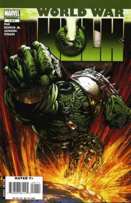 World War Hulk 1 - Green - Armor - Stomping - Earth - Bruce Banner - Christina Strain, David Finch