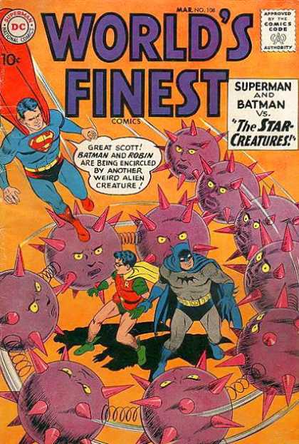 World's Finest 108 - Superman - Batman - Robin - The Star-creatures - Spiked Alien Creatures