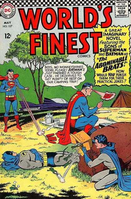 World's Finest 157 - Comics Code - Super-boy - Super-man - Batman - The Abominable Brats