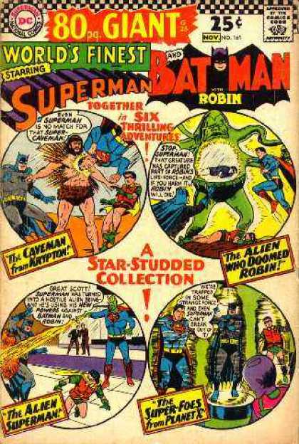 World's Finest 161 - Batman And Robin - Superman - Caveman From Krypton - Alien Who Doomed Robin - Star-studded Collection