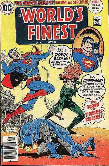 World's Finest 242 - Fearless Flame-haire Femme-fatale - Bat-drop - Flight Into Fear - Welcome To Town - Super-sorrow