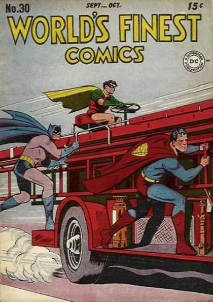 World's Finest 30 - Superman - Batman - Robin - Fire Truck - Steering Wheel