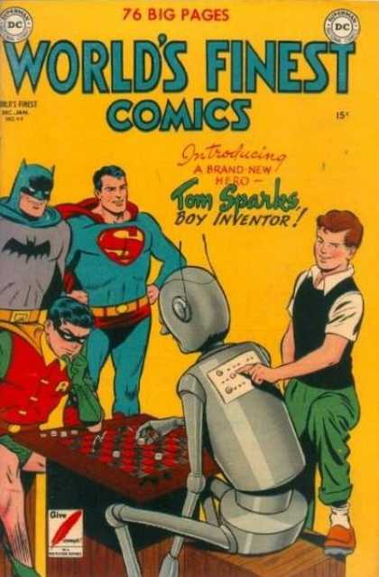 World's Finest 49 - Superman - Batman - Robin - Tom Sparks - Robot