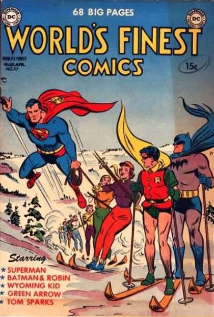 World's Finest 57 - 68 Big Pages - Superman - Winter - People - Snow
