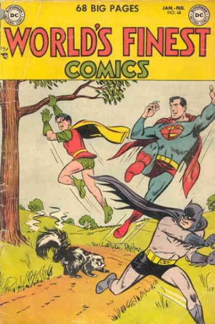 World's Finest 68 - Skunk - Batman - Superman - Robin - Tree