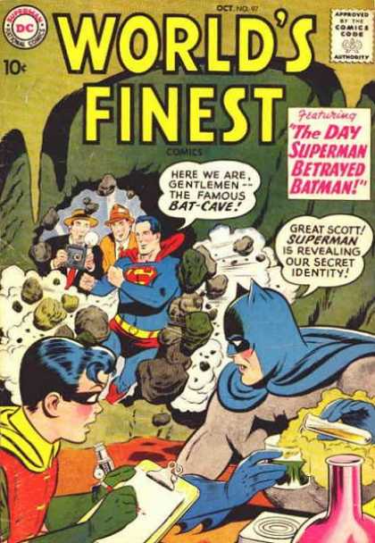 World's Finest 97 - The Day Superman Betrayed Batman - Robin - Photographers - Rocks - Batman