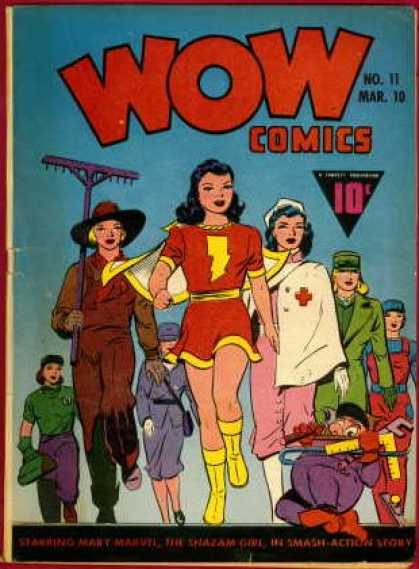 Wow Comics 11 - Women In Wartime - Superheroine - Woman Farmer - Nurse - Female Factory Worker