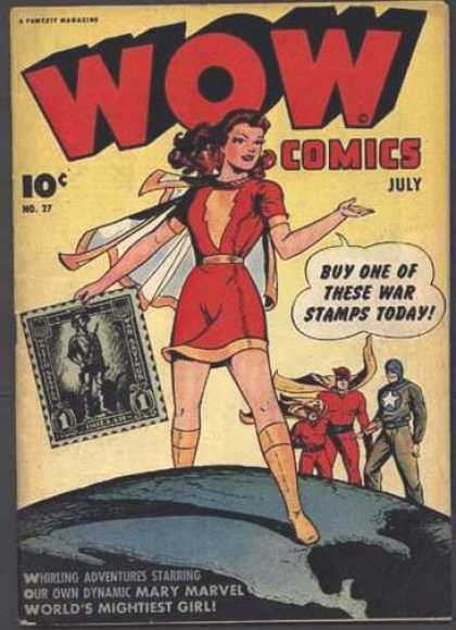 Wow Comics 27 - Stamps - Mary Marvel - War Comics - July - 10 Cents
