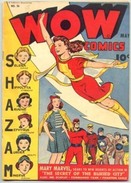Wow Comics 36 - Mary Marvel - Selena - Hippolyta - Cape - Aurora