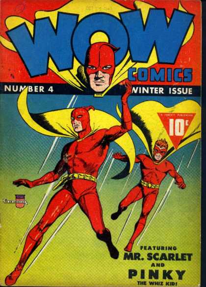 Wow Comics 4 - Mr Scarlet - Pinky - Red - Whiz Kid - Flying