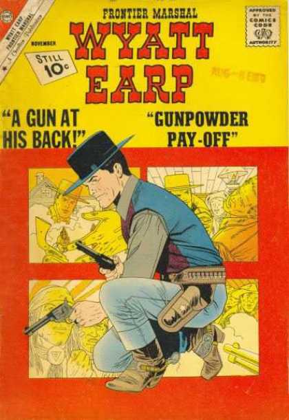 Wyatt Earp 39 - Man Kneeling - Log House - Yellow - Cow Boots - Four Squares