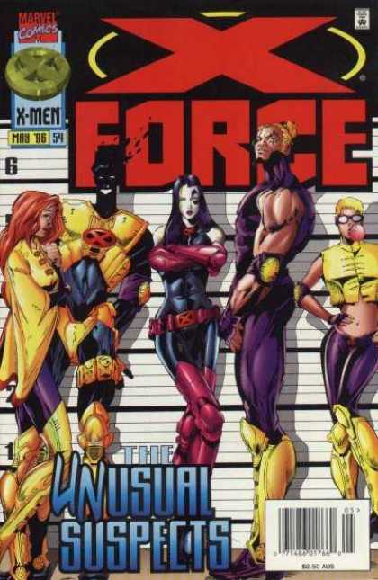 X-Force 54 - X-men - The Unusual Suspects - Line-up - Bubble Gum - Super-heroes - Bud LaRosa
