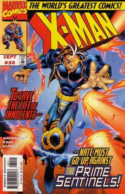 X-Man 30 - The Prime Sentinels - Nate - Fighting - Glowing Eye - Fierce - Bud LaRosa