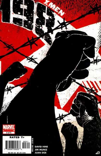X-Men: 198 3 - Rated T - Barb Wire - Fists - Red And White Background - Protest