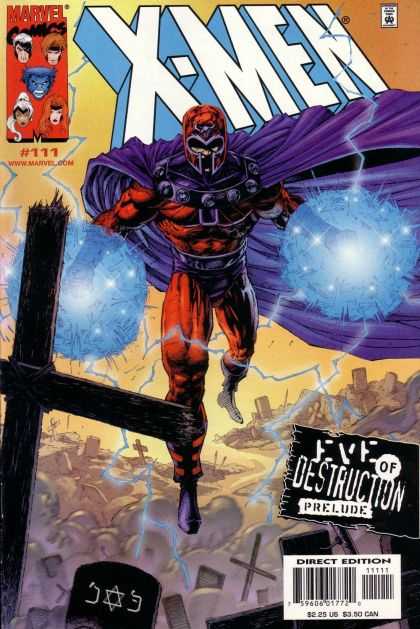X-Men 111 - Magneto - Eye Of Destruction - Purple Cape - Magnetic - Cemetary