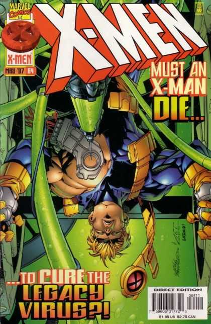 X-Men 64 - Legacy Virus - Upside-down - Restraints - Injection - Tubing - Carlos Pacheco