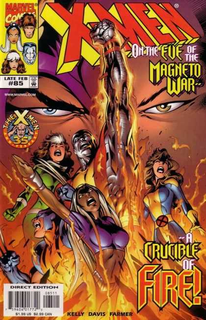 X-Men 85 - Wolverine - Magneto - Flames - On The Eve Of The Magneto War - A Crucible Of Fire - Alan Davis