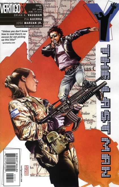 Y, the Last Man 13 - Machine Gun - Girl - Military Uniform - Sunglasses - Ponytail