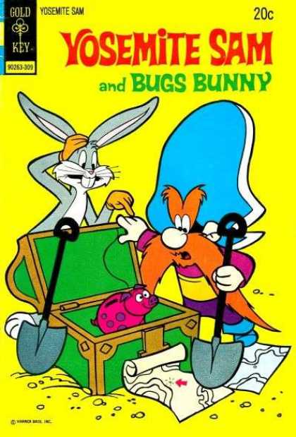 Bugs Bunny - Shovel - Treasure Chest - Piggy Bank - Maps Yosemite Sam 16 - Bugs Bunny - Shovel - Treasure Chest - Piggy Bank - Maps
