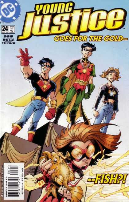 Young Justice 24 - Young Superman - Young Robin - Young Wonderwoman - Medals - Fish