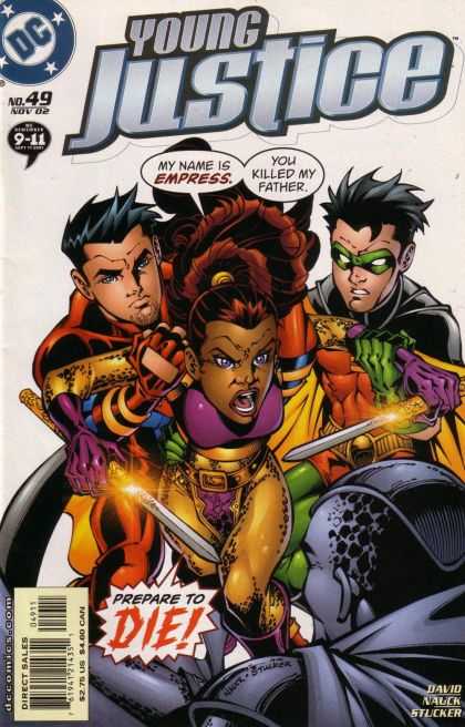 Young Justice 49 - Dollar Comics - My Name Is Empress - You Killed My Father - Direct Sales - Prepare To Die
