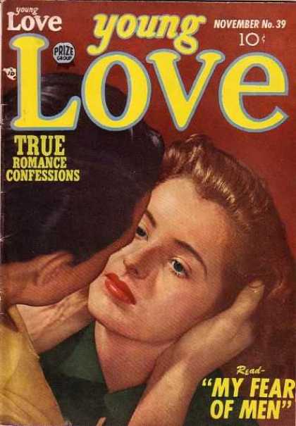 Young Love 39 - Fear - Men - Read - Woman Held By Man - Gazing At Each Other