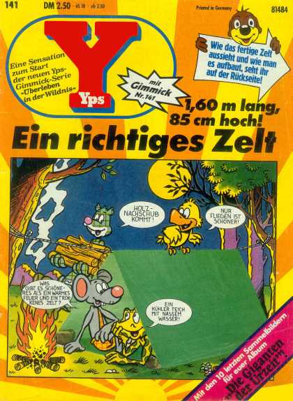 Yps - Ein richtiges Zelt - German Comic - Mouse - Bird - Frog Camp Fire