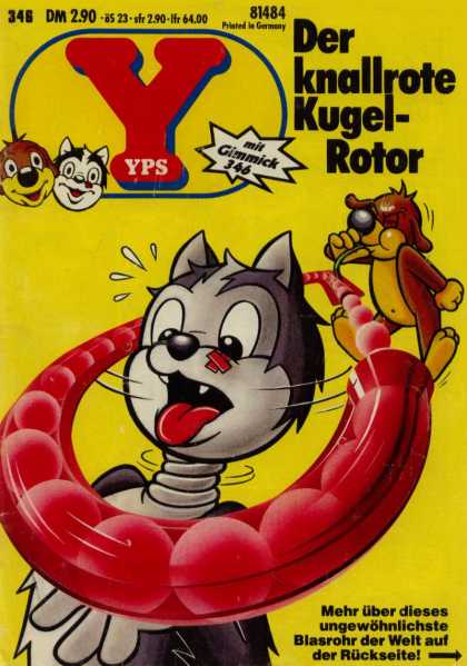 Yps - Der knallrote Kugel-Rotor - Printed In Germany - Dog - Cat - Twisted Neck - Ball Chute
